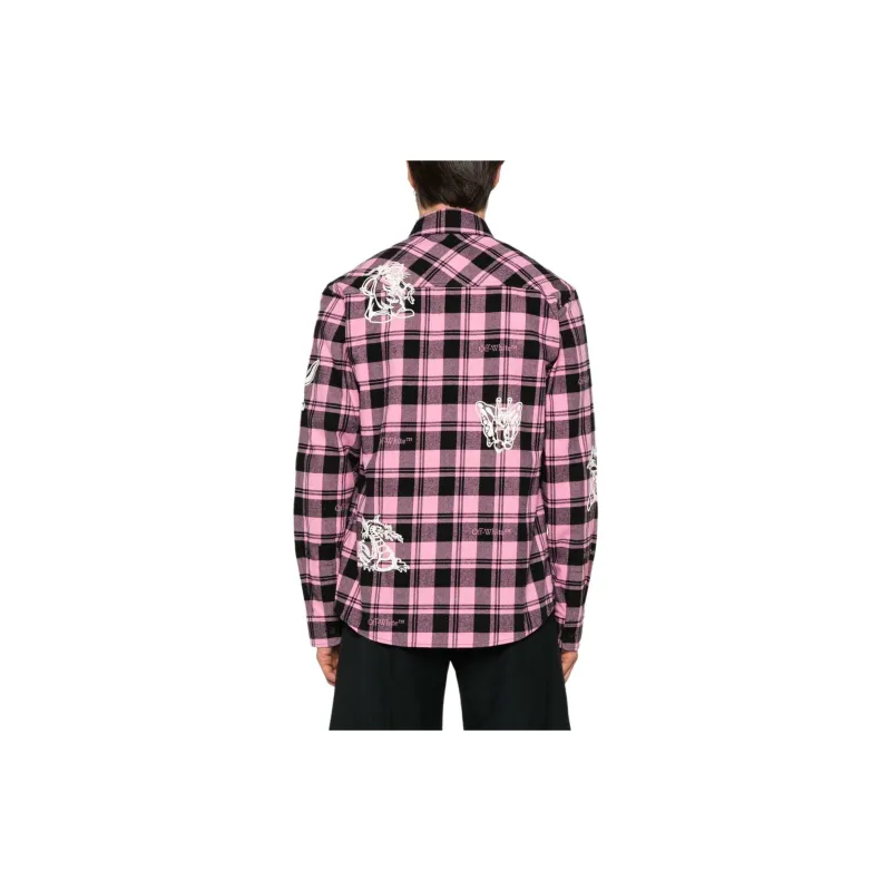OFF WHITE Character Checked Long Sleeved Shirt-2