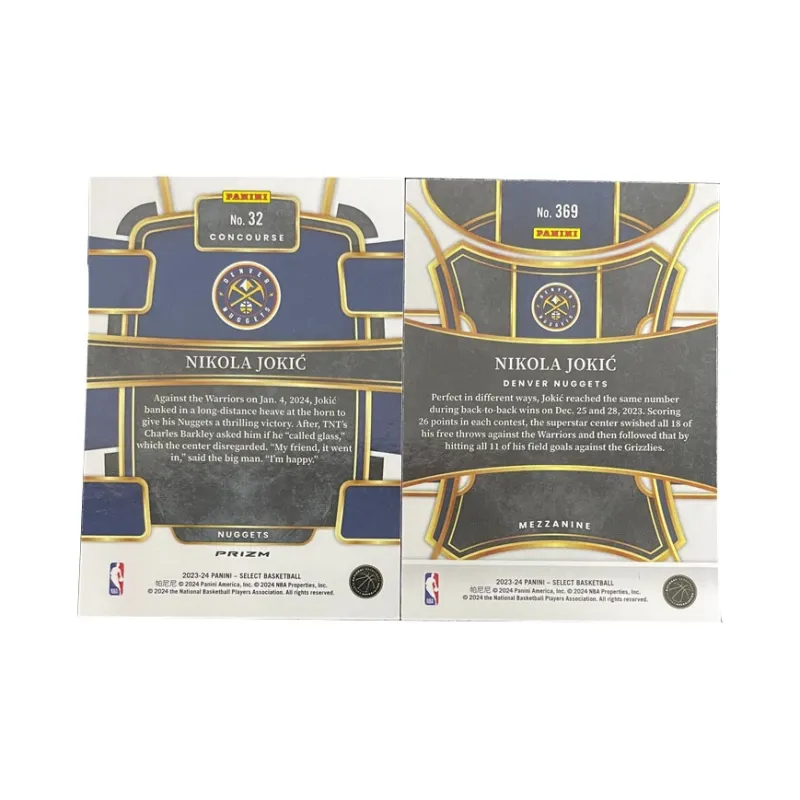 PANINI Nikola Jokic 2023 24 Select Red Crush Ice+BASE Player Card, Card Access Pass Sports Cards 2 Pcs-1