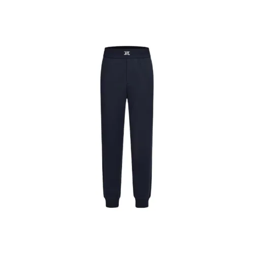 RARE Knitted Sweatpants Men Navy Blue