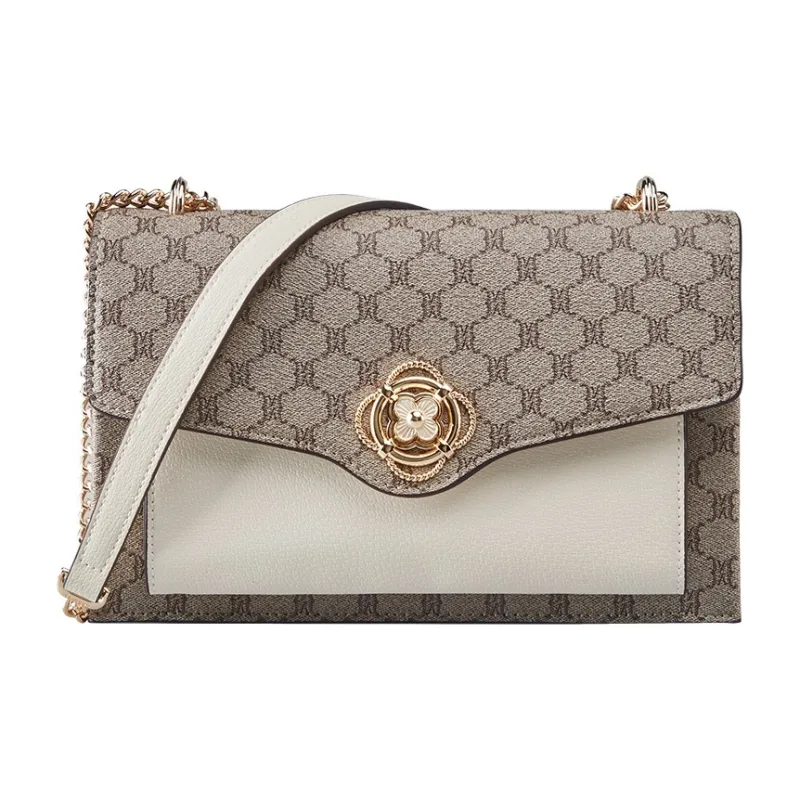YEARCON PVC With Artificial Leather With Synthetic Leather Crossbody Bag, Shoulder Bag Medium Size Women's Gray & White-0