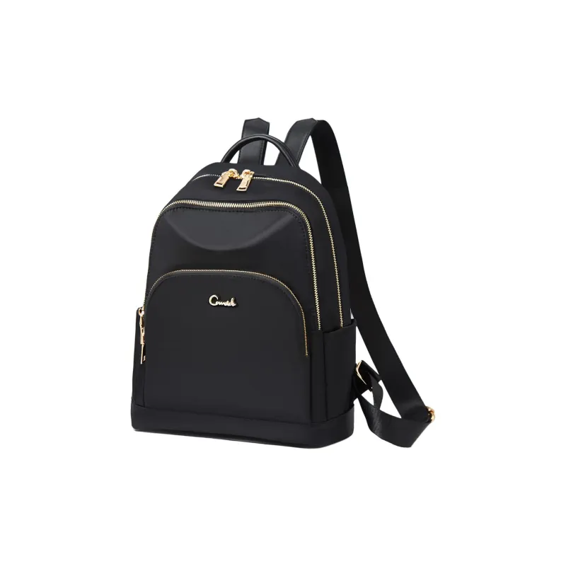 Marino Orlandi Fabric With Synthetic Leather Student Backpack Backpack Large Size Unisex Black-6