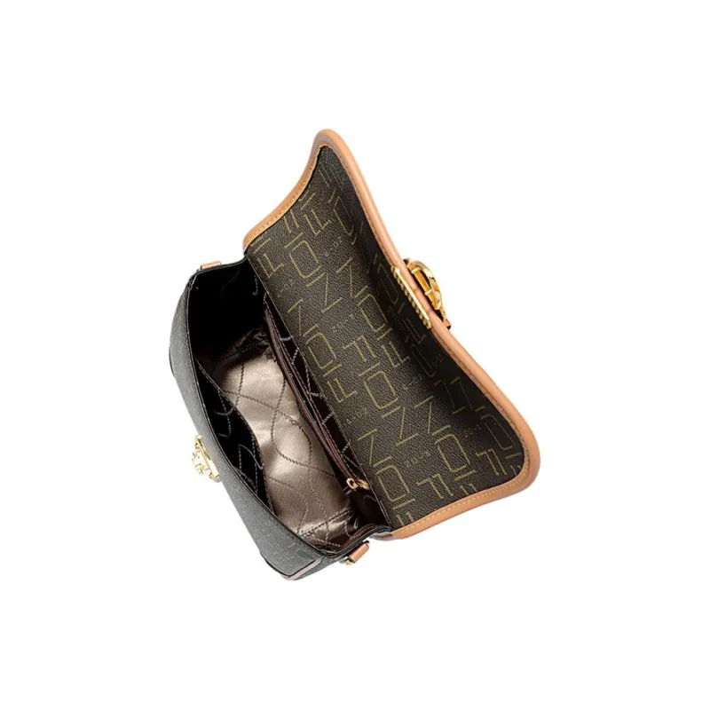 FION Artificial Leather One Shoulder Handbag Women's Coffee/Caramel-3