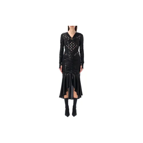 Marine Serre Long-Sleeved Dresses Women's Black