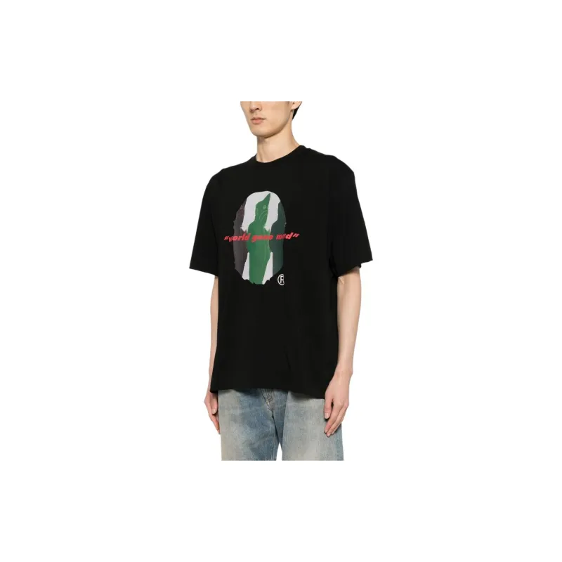 A BATHING APE ® Shark Shinji Ape Head print T shirt-3