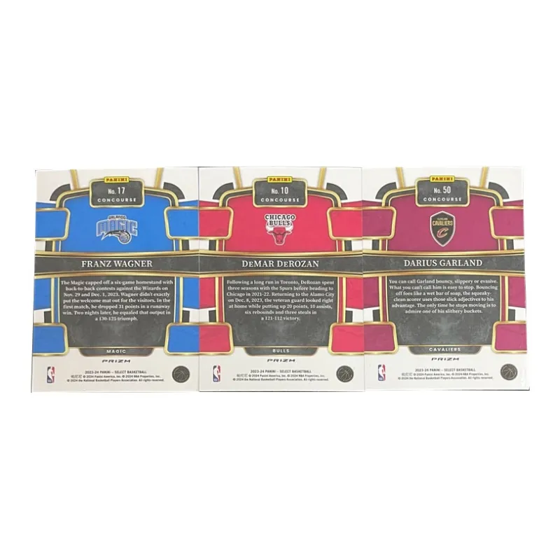 PANINI Wagner+DeRozan+Garland 2023 24 SELECT Red Fold, Teca, Player Card, Card Product Access Sports Cards 3 Pcs-1