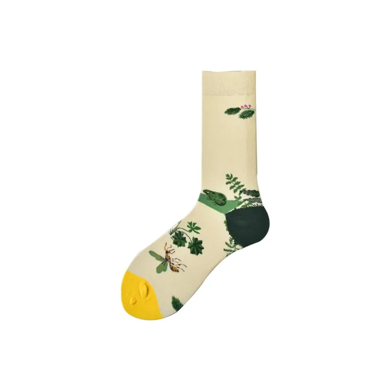 Flowers In Water Mid Calf Socks Men's 4 Pack-1