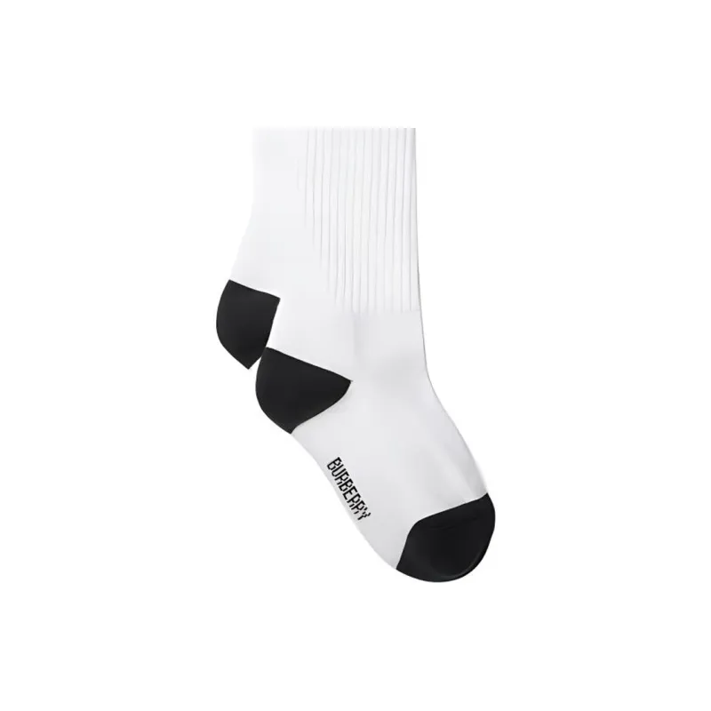 Burberry SS24 Mid Calf Socks Women's 1 Pack White-3