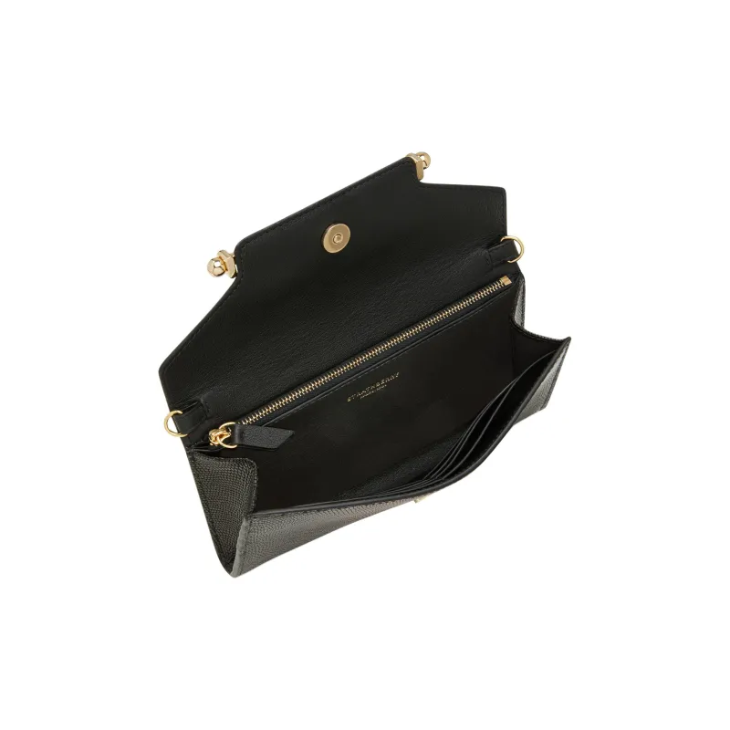 Strathberry Smooth Calf Leather Shoulder Bag Crossbody Bag Wallet Women's Red & Black-3