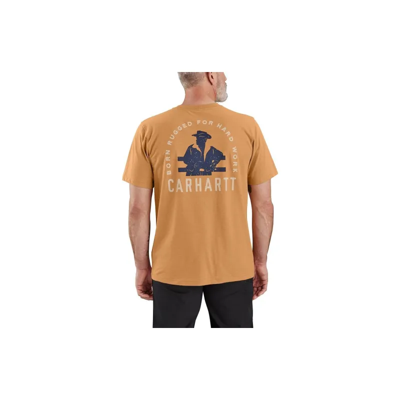Carhartt T Shirts Men Hickory Nut Heather/Walnut Heather Multicolor-1
