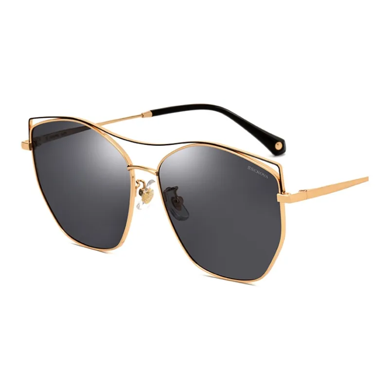 SEROVA Alloy Metal Round Sunglasses Unisex-5