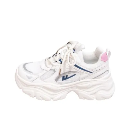 Warrior Breathable And Slip Resistant Low Top Chunky Sneakers Women's White Blue