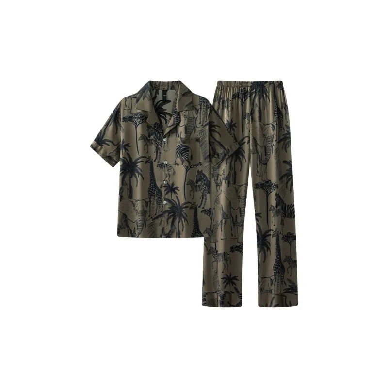 Gongdie Pajama Set Men's Coffee-3