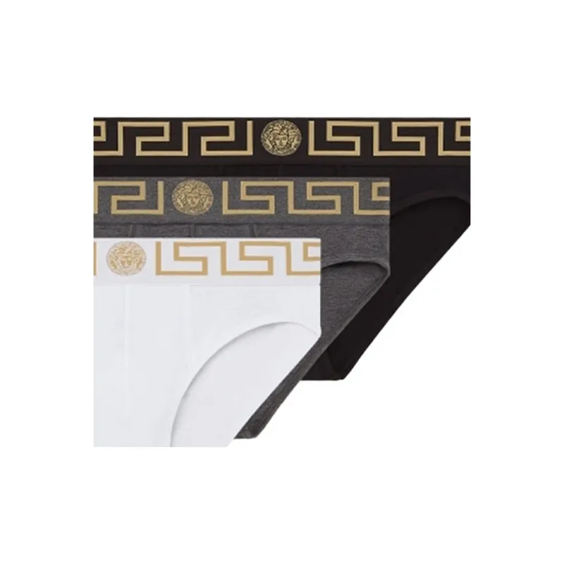 VERSACE Medusa Waistband Three Pack Briefs-5
