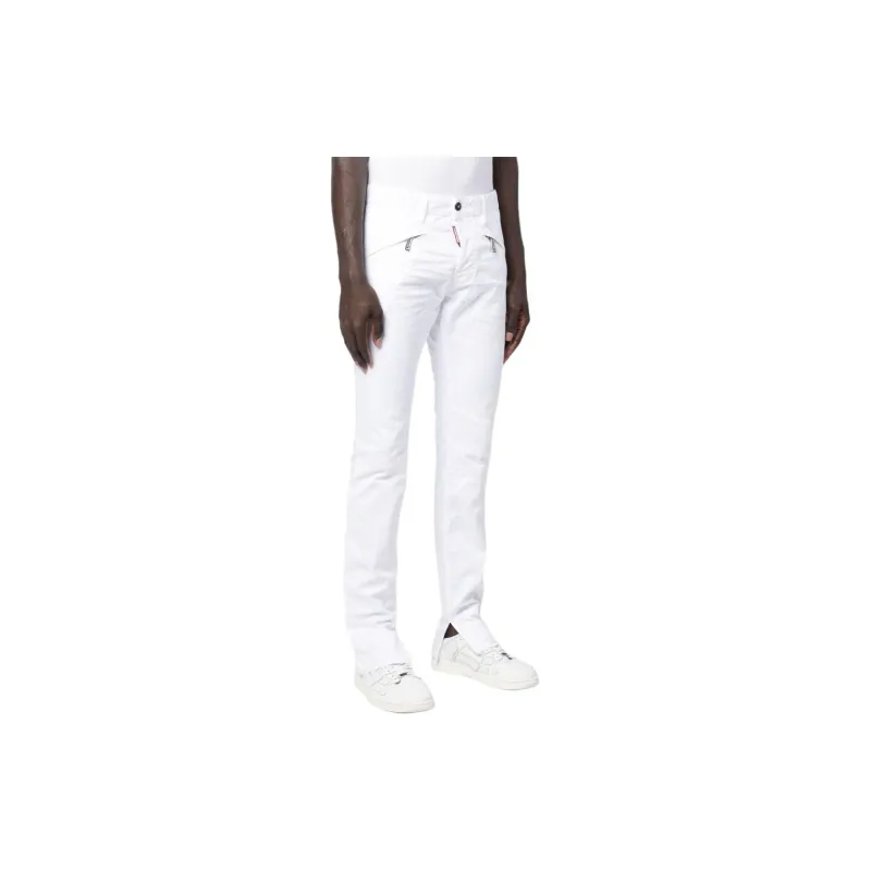 DSQUARED 2 Zip Detailed Tapered Logo Tag Trousers-2