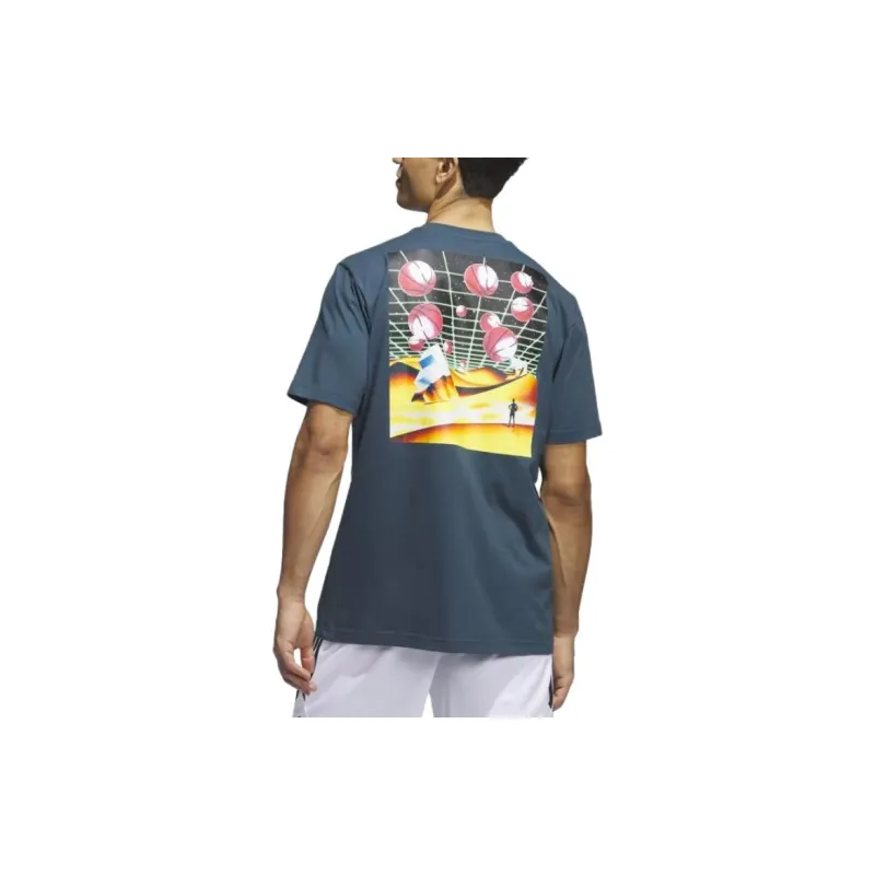 Adidas T Shirts Men Peacock Blue-1