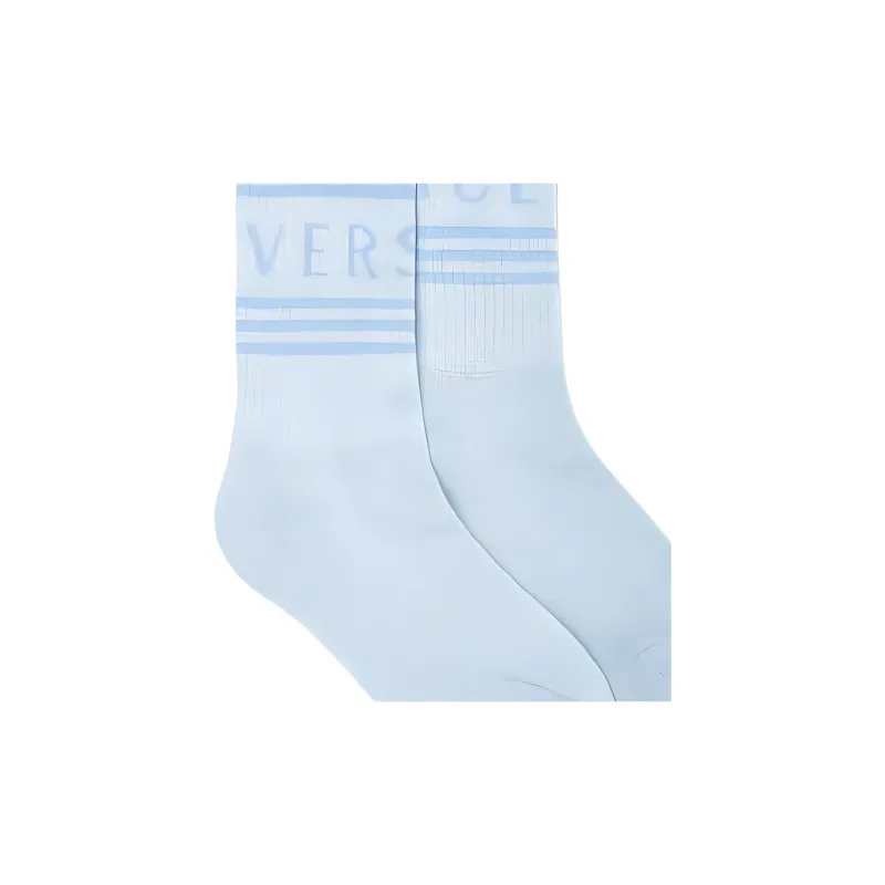 VERSACE SS24 Mid Calf Socks Women's 1 Pack Blue-4