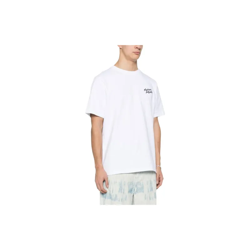 Maison Kitsune Logo Embroidered Crewneck T Shirt-3