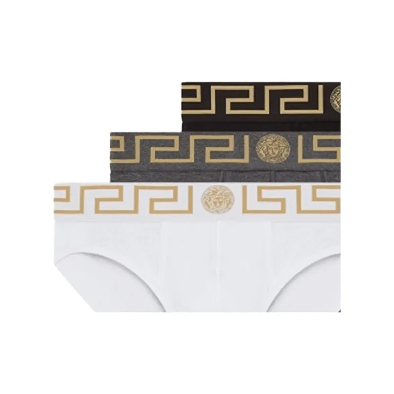 VERSACE Medusa Waistband Three Pack Briefs-4