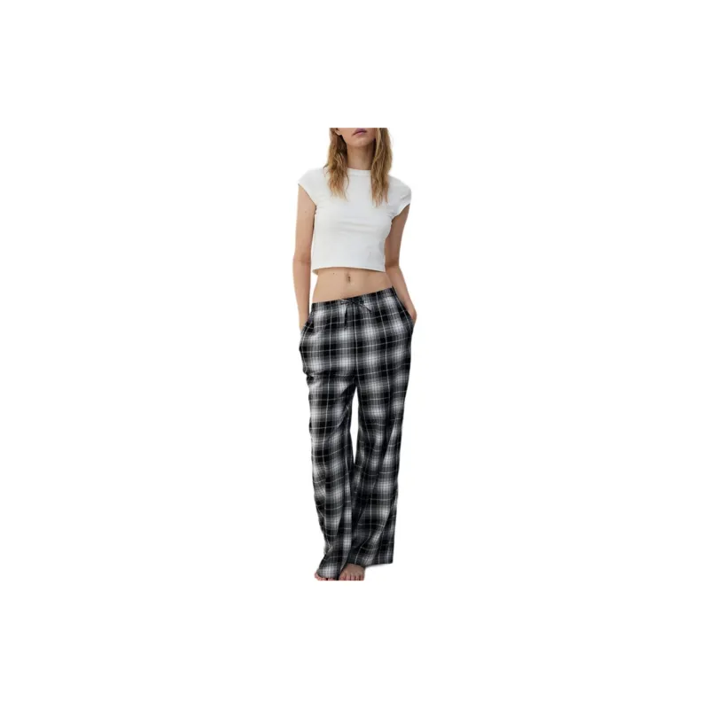 H&M Pajama Pants Women's Black/Plaid-1