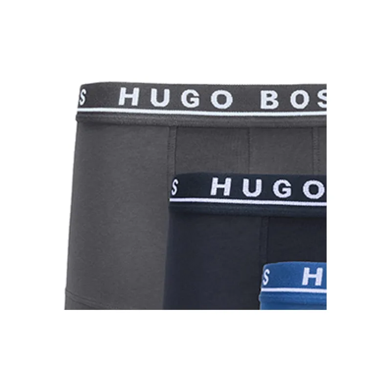 HUGO BOSS Men's SS21 Boxer Briefs 3 Packs Black/Grey/Blue-4