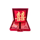 42# Red+Leather Box+Wedding Blessing Double Joy Original Pad