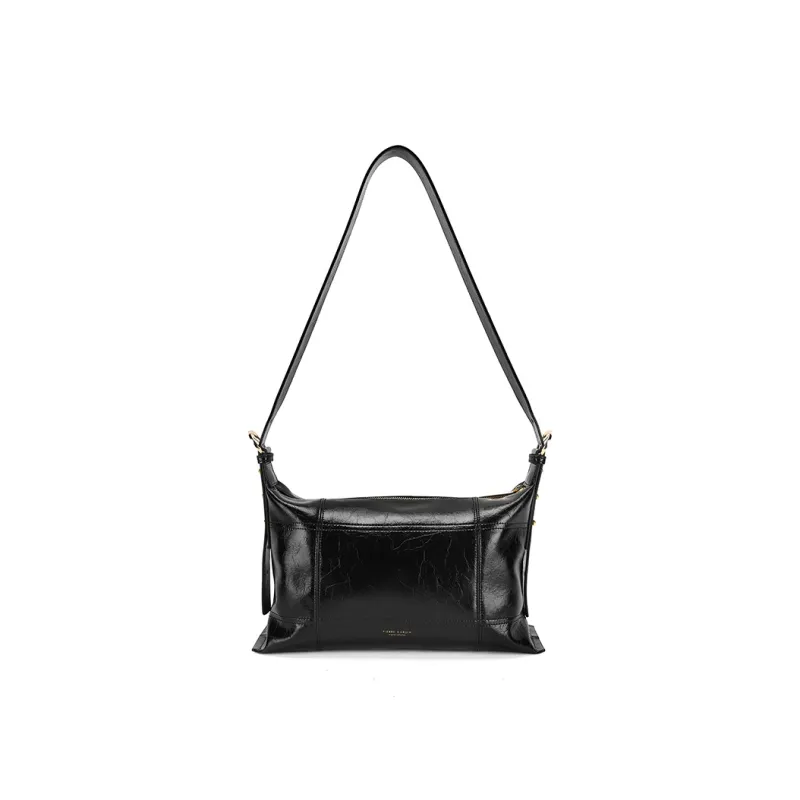 PIERRE CARDIN Cow Leather Shoulder Bag Women's Black/Brown/Ecru-5