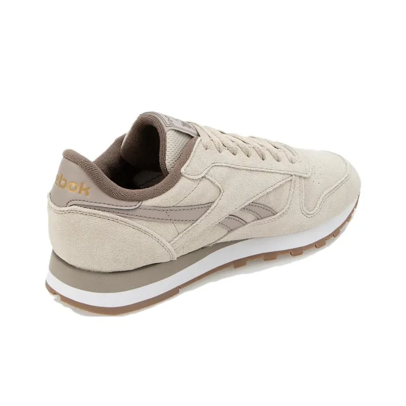 Reebok Classic Leather Anti Slip Wear Resistant Low Top Casual Shoes Unisex Beige-2