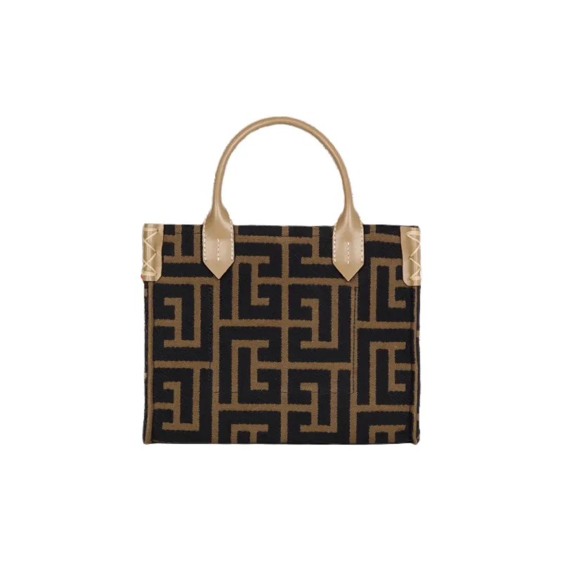 BALMAIN B-Army Labyrinth-Monogram Small Tote Bag-2