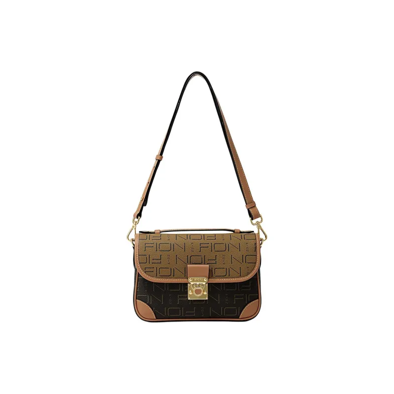 FION Artificial Leather One Shoulder Handbag Women's Coffee/Caramel-2
