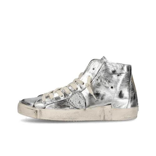 PHILIPPE MODEL Prs High-Top Skateboard Shoes Women's Silver