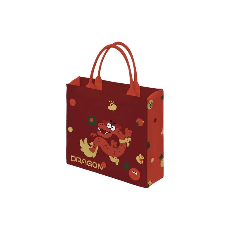 AOSONG Suede Tech Fabric Handbag Large Size Women's Red-1
