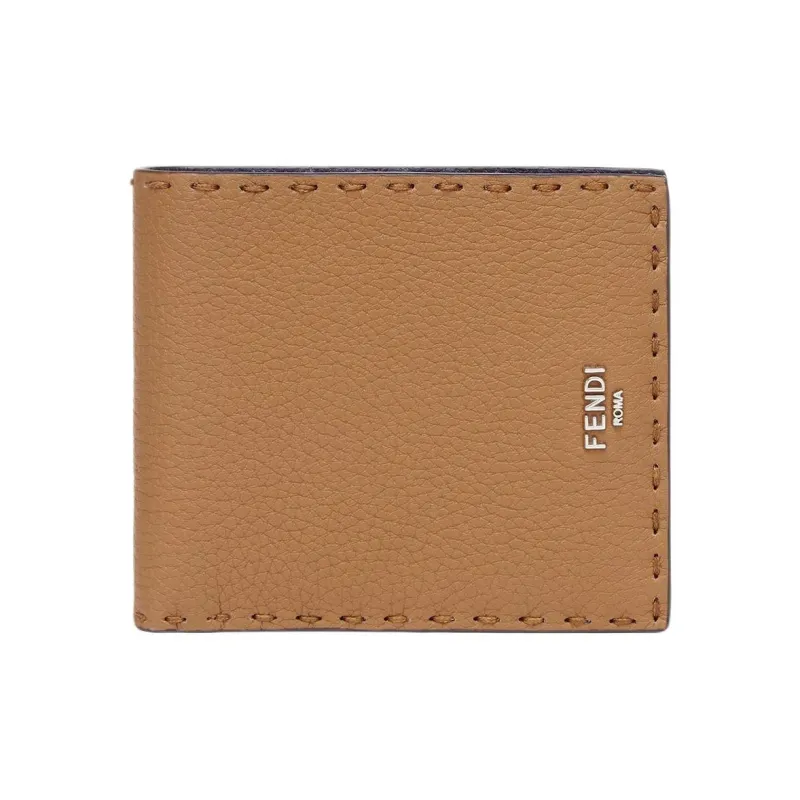 FENDI Calfskin Wallet Men's Beige-0