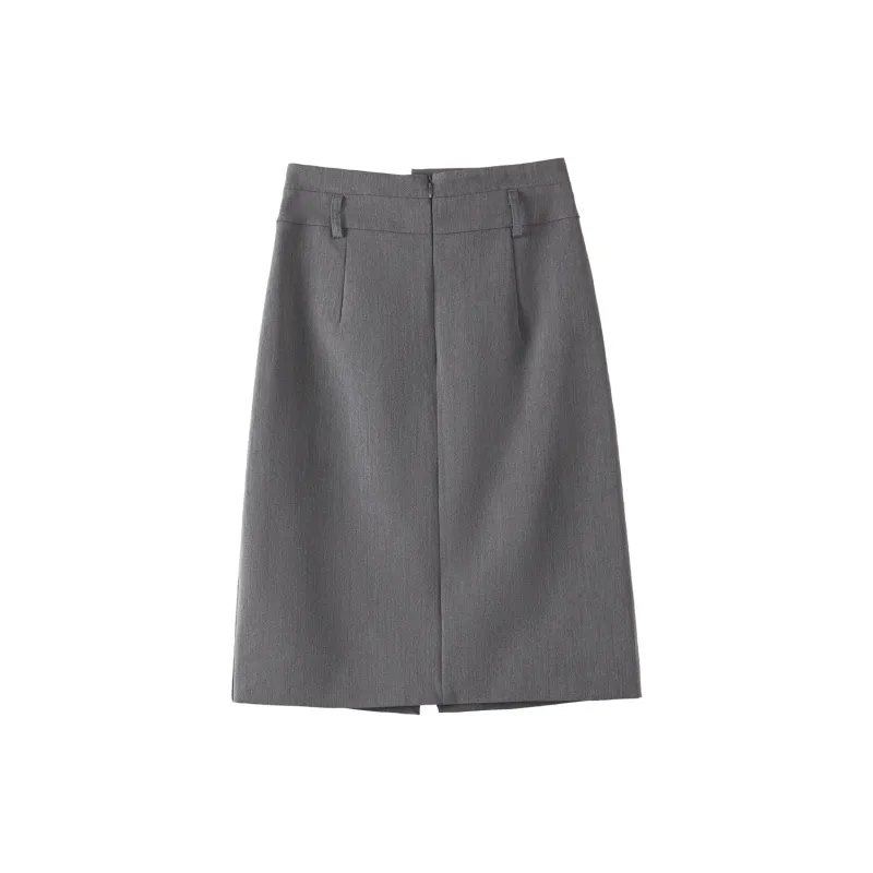 0571 Family Casual Long Skirts Women's Gray-1