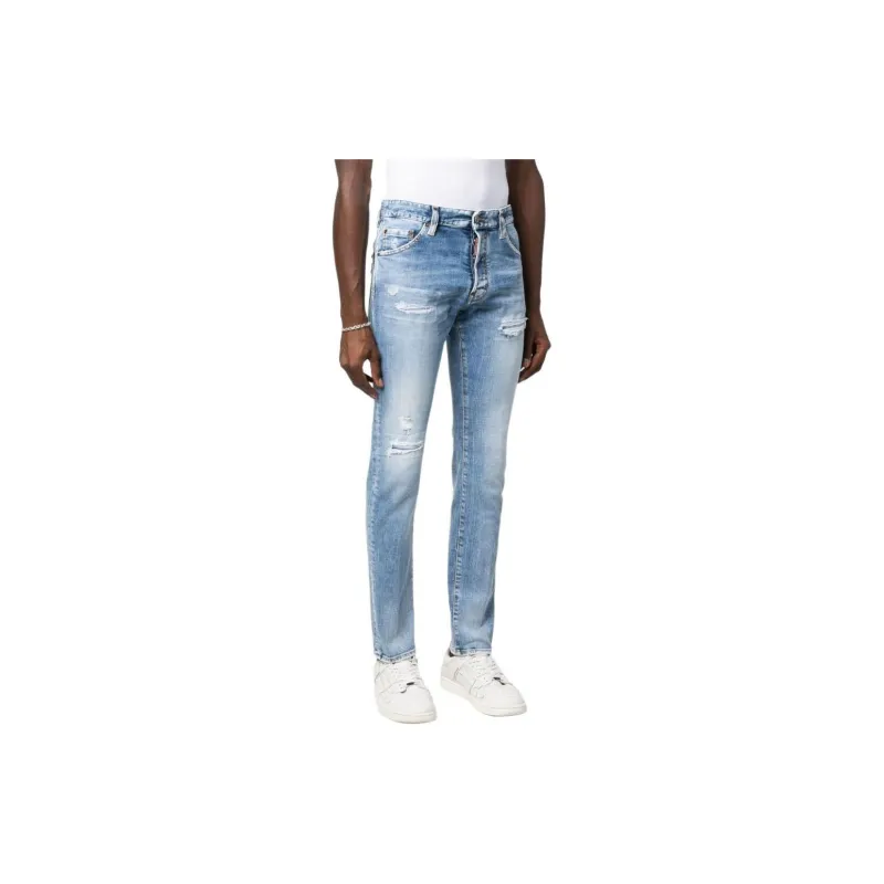 DSQUARED 2 Distressed Straight leg Jeans-4