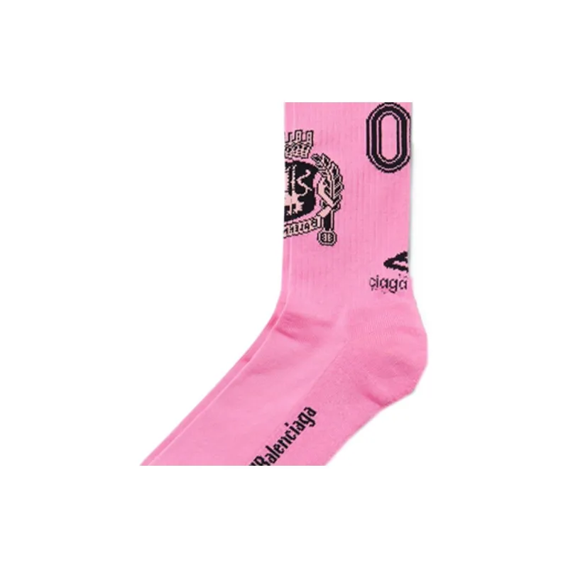 Balenciaga Soccer SS24 Mid-Calf Socks Men's 1 Pack Pink-2