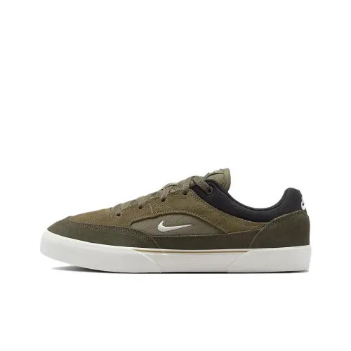 Nike SB MALOR Skateboard Shoes Unisex Low-Top Olive Green/Khaki Green/Black/Sail White