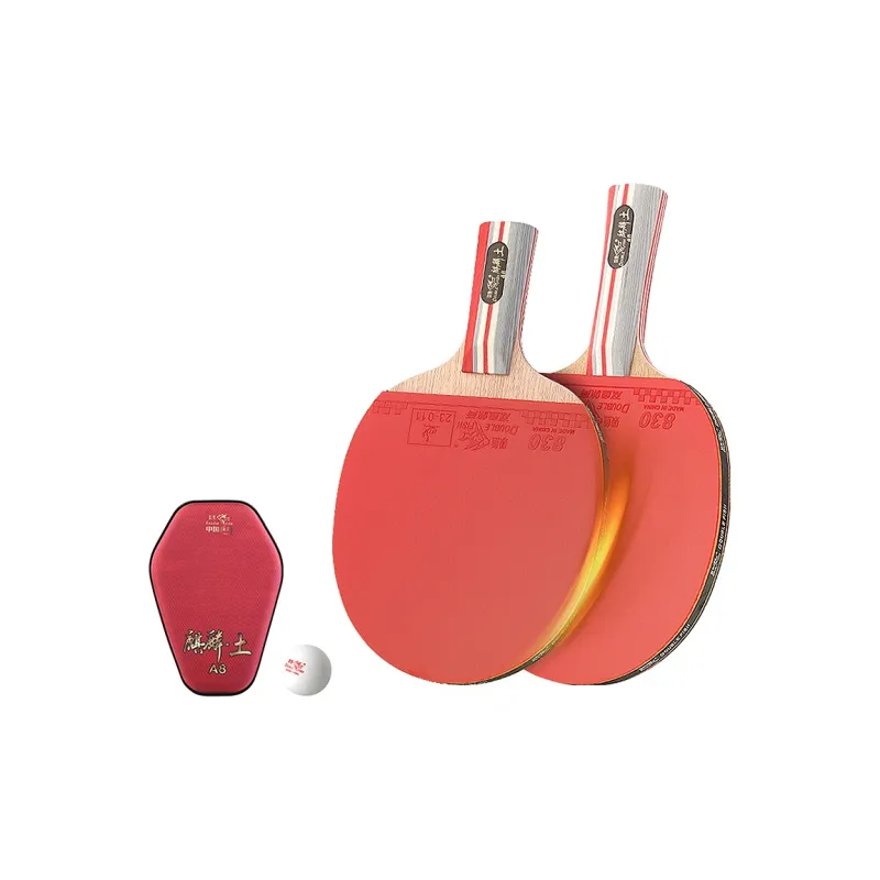 DOUBLEFISH Ping Pong Paddles Unisex All Wood Red-49