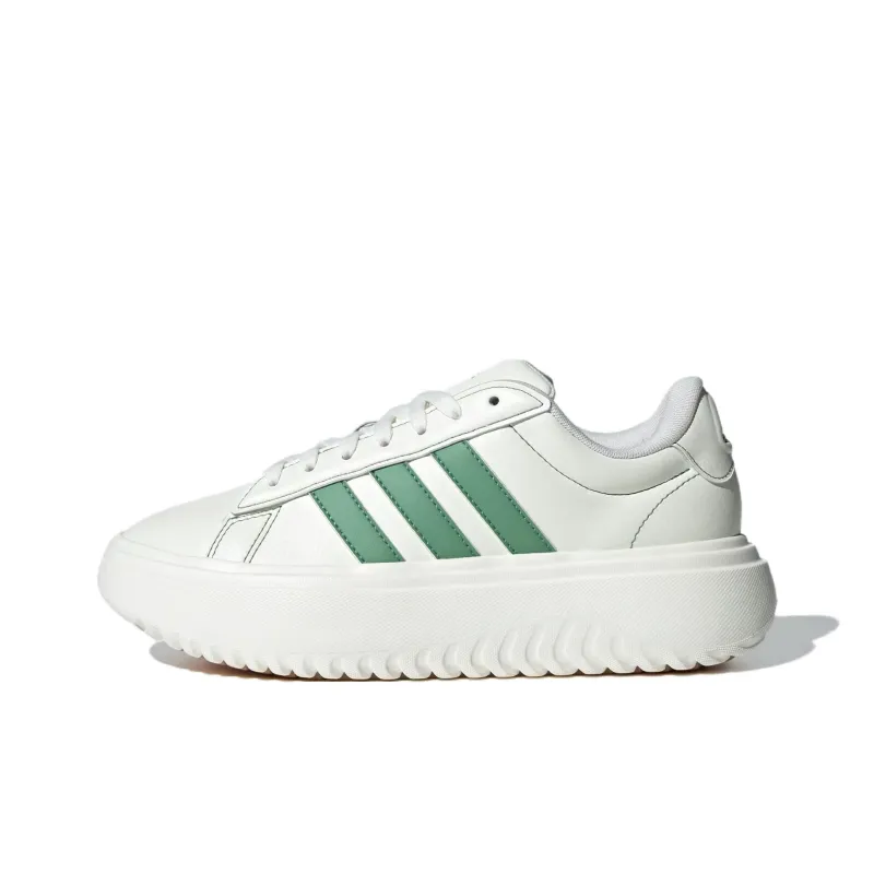 Adidas Grand Court Platform Off White Preloved Green Gum Women's-0