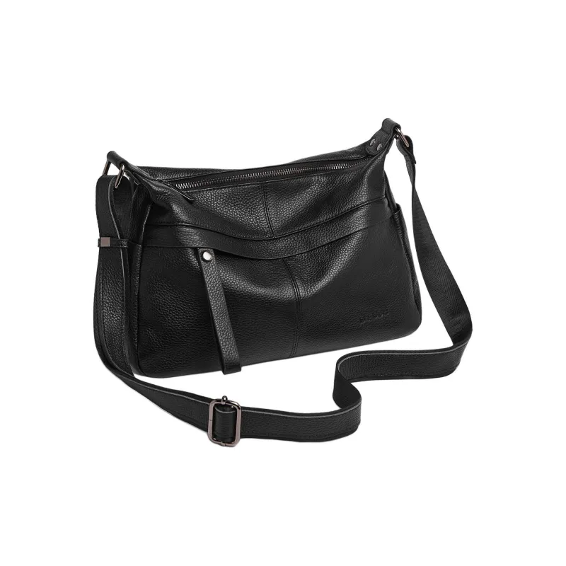 Marino Orlandi Cow Leather With Synthetic Leather Crossbody Bag, Shoulder Bag Women's Black-0