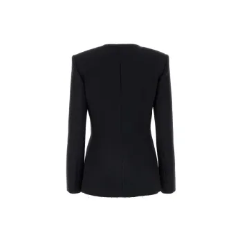 MSGM Frayed-Edge Crewneck Jacket