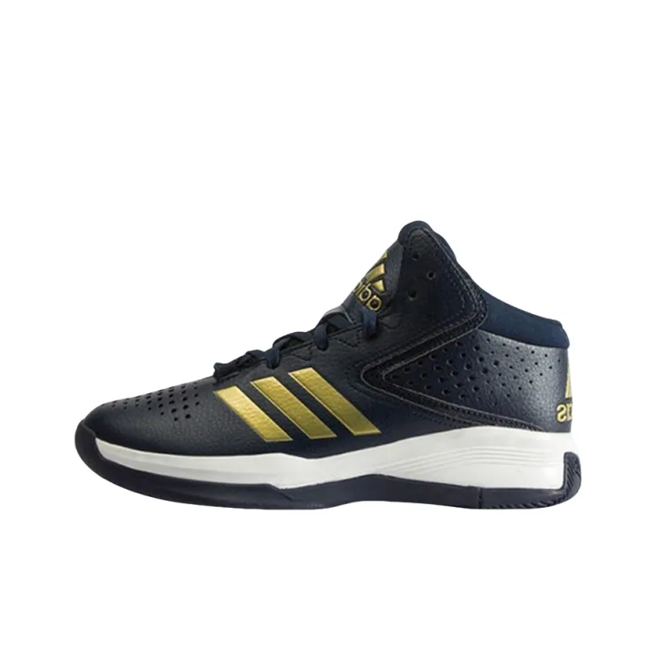 Adidas Anti Slip Wear Resistant Mid Top Basketball Shoes Men's Blue-0