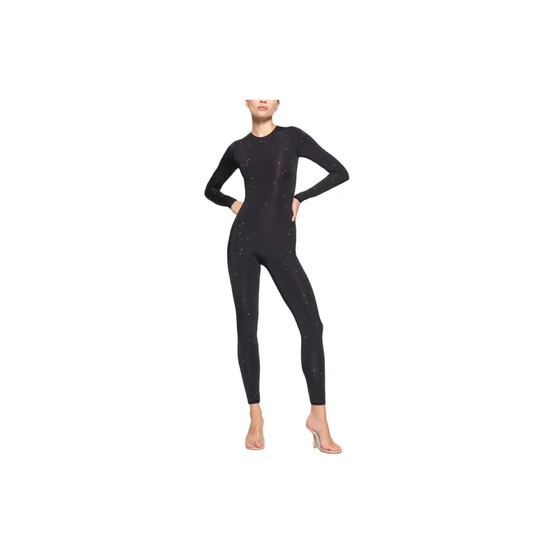 Skims X Swarovski Jelly Sheer Long Sleeve Catsuit Sienna-4