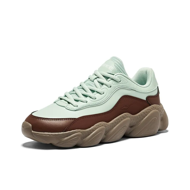 Erke Sweetheart 2.0 Lightweight Rebound Low Top Casual Shoes Women's Green Brown-2