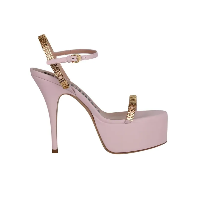 MOSCHINO One Strap Sandals 12cm Women's Pink-1