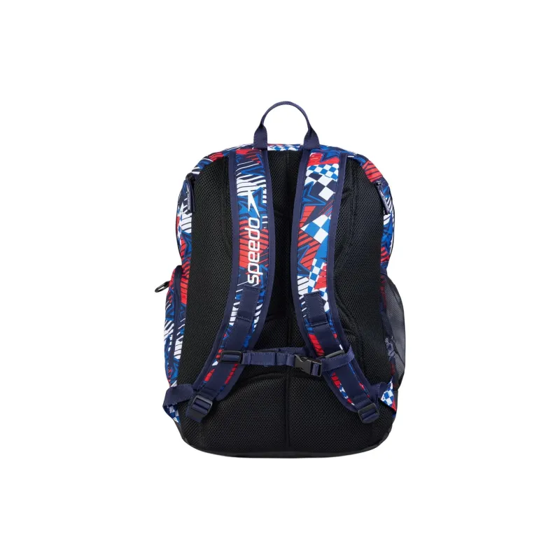 Speedo Canvas Backpack Unisex Blue & Red-2