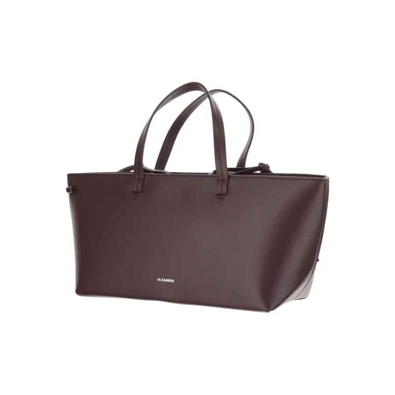 JIL SANDER Cow Leather Tote Bag Shopping Bag Handbag Women's Plum Colored-1