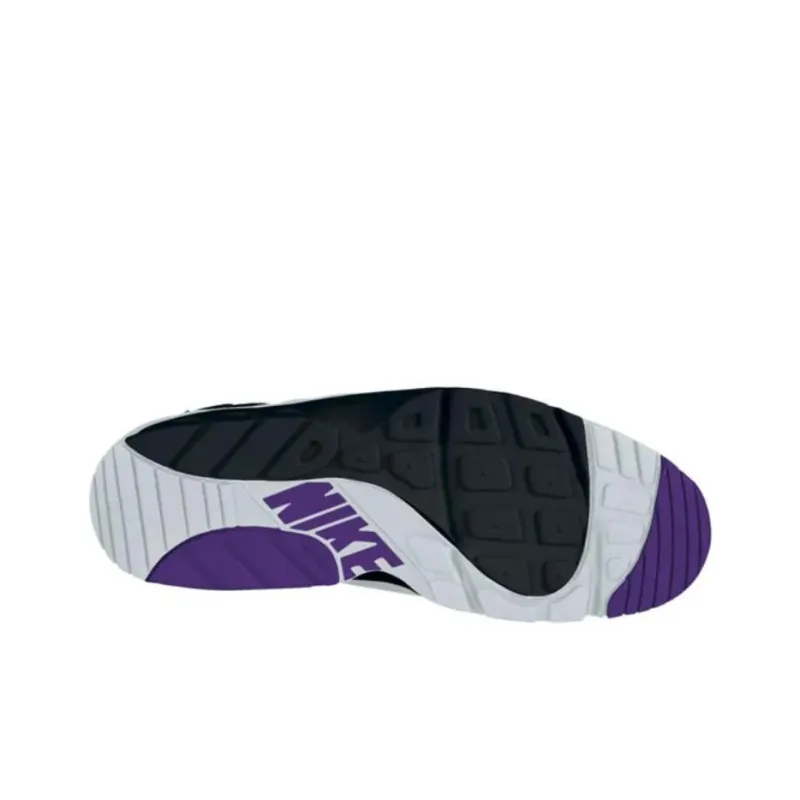 Nike Air Trainer Huarache Anti Slip Wear Resistant Mid Top Vintage Basketball Shoes Men's Black Purple-2