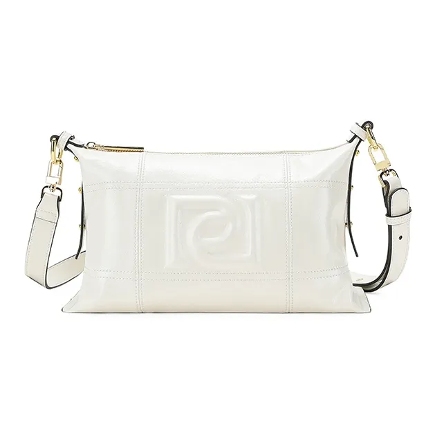 PIERRE CARDIN Cow Leather Shoulder Bag Women's Black/Brown/Ecru-15