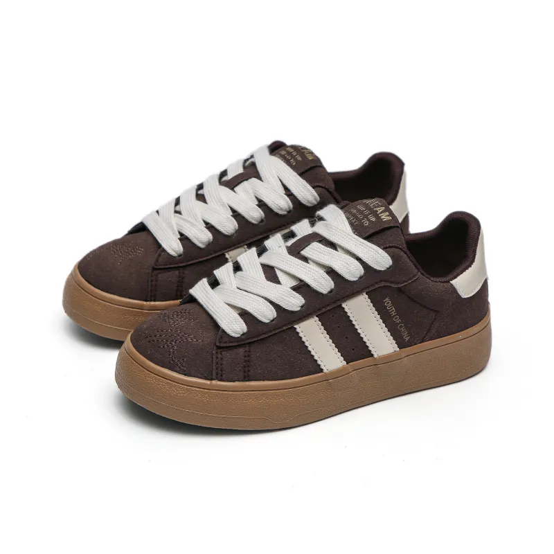 TUOPIN Low-Top Skateboard Shoes Women's Burgundy Brown-1