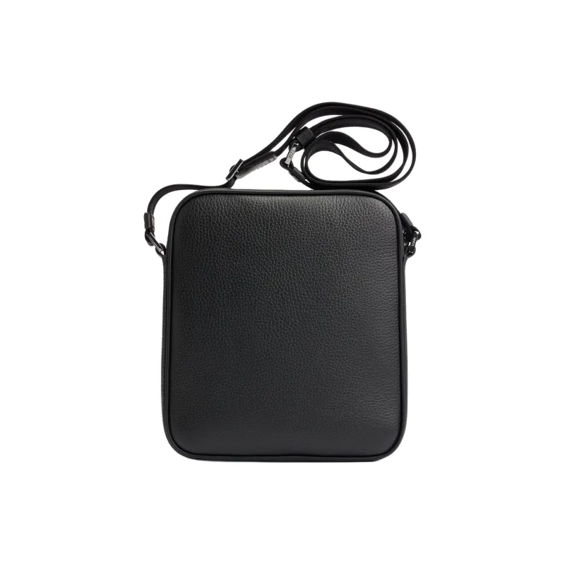 HUGO BOSS Leather Shoulder Bag, Crossbody Bag Men's Black-2